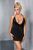 Пеньюар з глибоким декольте Passion MIRACLE CHEMISE 4XL/5XL, black, трусики