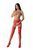 Эротические ажурные колготки-бодистокинг Passion S029 One Size, red, пояс и чулки, с доступом