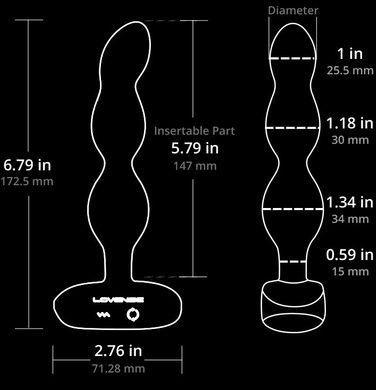 Анальные бусы с вибрацией и вращением Lovense Ridge SO8620 фото