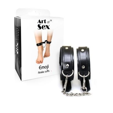 Поножі з екошкіри Art of Sex - Legcuffs Emoji SX0514 фото