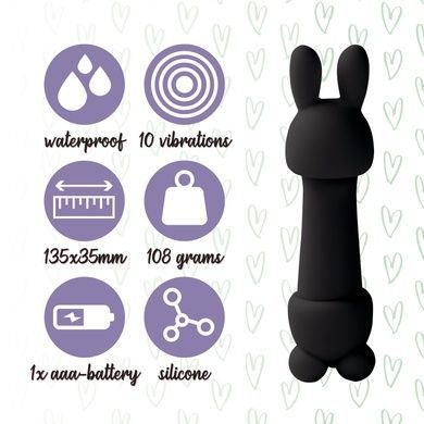 Мінівібратор FeelzToys Mister Bunny Black SO4438 фото