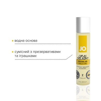 Оральный гель JO Oral Delight ваниль 30 мл (холод-тепло) SO1495 фото