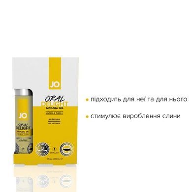 Оральный гель JO Oral Delight ваниль 30 мл (холод-тепло) SO1495 фото
