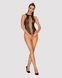 Ажурний бодістокінг із ефектом шнурівки Obsessive B129 teddy black S/M/L, чорний, з доступом