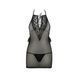 Пеньюар прозорий приталений Passion ERZA CHEMISE XXL/XXXL, black, трусики