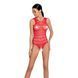 Бодістокінг з доступом Passion BS086 red, вертикальна сітка, виріз на спинці One size