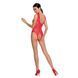Бодістокінг з доступом Passion BS086 red, вертикальна сітка, виріз на спинці One size