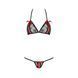 Комплект белья Passion MELISSA BIKINI XXL/XXXL, black, лиф со шнуровкой и трусики стринги