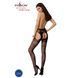 Сексуальні колготки-бодістокінги Passion S022 One Size, Black, імітація панчіх і пояса з гартерами