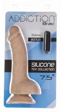 Фаллоимитатор на присоске ADDICTION BRAD 7,5 Dildo With Balls Beige SO5584 фото