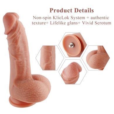 Фалоімітатор для секс-машин Hismith 8.3 2-layers Silicone Flesh Dildo SO6204 фото