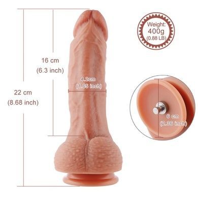 Фалоімітатор для секс-машин Hismith 8.3 2-layers Silicone Flesh Dildo SO6204 фото