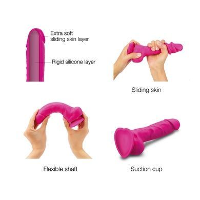 Фалоімітатор Strap-On-Me Sliding Skin Realistic Dildo Fuchsia S SO6254 фото