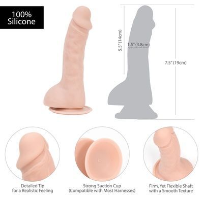 Фаллоимитатор на присоске ADDICTION BRAD 7,5 Dildo With Balls Beige SO5584 фото