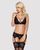 Кружевной комплект белья Obsessive 810-SEG-1 L/XL Black, бюстгальтер, стринги, пояс для чулок