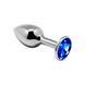 Анальна пробка Alive Mini Metal Butt Plug Blue M SO6001 фото 1