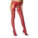 Сексуальные колготки-бодистокинги Passion S022 One Size, Red, имитация чулок и пояса с гартерами