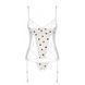 Корсет з підв'язками, стрінги Passion LOVELIA CORSET L/XL, white