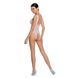 Бодістокінг з доступом Passion BS086 white, вертикальна сітка, виріз на спинці One size