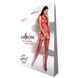 Бодистокинг Passion BS070 red, комбинезон, имитация чулок и ажурного топа One Size