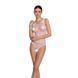 Бодістокінг з доступом Passion BS086 white, вертикальна сітка, виріз на спинці One size