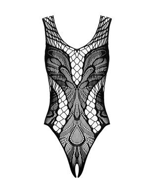 Бодістокінг з вирізами Obsessive B138 teddy S/M/L, black, з доступом