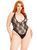 Боди Leg Avenue Floral lace deep-V teddy Black 1X/2X