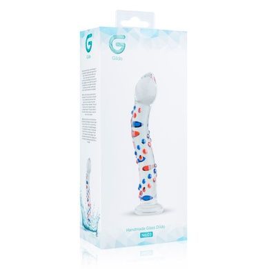 Стеклянный дилдо с изгибами и рисунком Gildo Glass Dildo 3 SO4414 фото