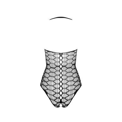 Бодистокинг в крупную сетку Passion BS087 black, открытая спина, халтер, с доступом One size