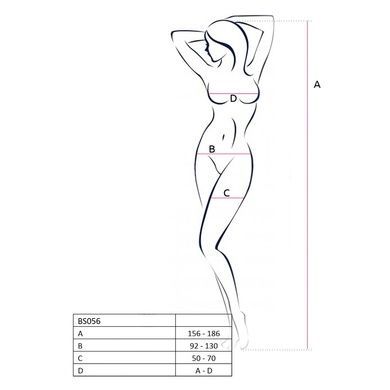 Бодистокинг Passion BS056 white, комбинезон, имитация чулок S/M/L