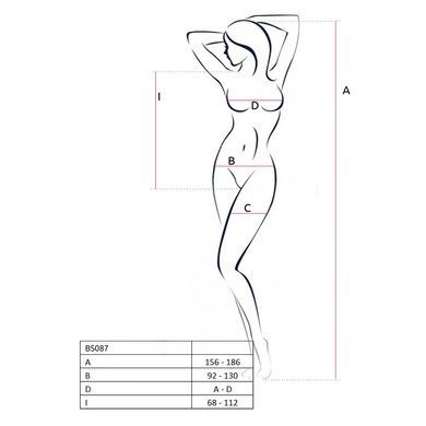 Бодистокинг в крупную сетку Passion BS087 black, открытая спина, халтер, с доступом One size