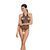 Бодистокинг в крупную сетку Passion BS087 black, открытая спина, халтер, с доступом One size