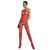 Бодістокінг Passion ECO BS006 red, з доступом, халтер, імітація підв&rsquo;язок