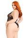 Боди Leg Avenue Floral lace deep-V teddy Black 1X/2X