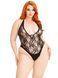 Боди Leg Avenue Floral lace deep-V teddy Black 1X/2X