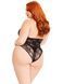 Боди Leg Avenue Floral lace deep-V teddy Black 1X/2X
