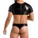 Комплект чоловічої білизни під латекс Passion 057 SET PETER XXL/XXXL Black, кроп-топ, стринги