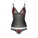 Комплект белья Passion MELISSA SET S/M, black, лиф-сорочка со шнуровкой и трусики