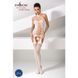Бодистокинг Passion BS056 white, комбинезон, имитация чулок S/M/L