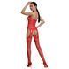 Бодістокінг Passion ECO BS006 red, з доступом, халтер, імітація підв&rsquo;язок