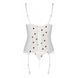 Корсет з підв'язками, стрінги Passion LOVELIA CORSET S/M, white