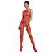 Бодістокінг Passion ECO BS006 red, з доступом, халтер, імітація підв&rsquo;язок