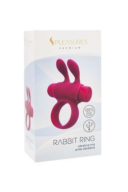 Ерекційне віброкільце S Pleasures Premium Rabbit Ring рожеве SX1609 фото