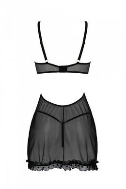 Еротичний пеньюар Passion MARINA CHEMISE, XXL/XXXL, black