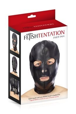 Капюшон для БДСМ з відкритими очима і ротом Fetish Tentation SO4671 фото