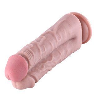 Двойной дилдо для секс-машин Hismith 8.5&Prime; Two Cocks One Hole Silicone Dildo SO6206 фото