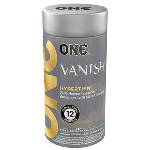 Презервативи ONE Vanish Hyperthin 12 шт, подарункова упаковка тюб SX0792 фото
