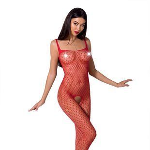 Бодистокинг Passion BS071 red, комбинезон на бретелях One Size