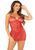 Еротична мереживна нічна сорочка Leg Avenue Mini Heart One Size червона