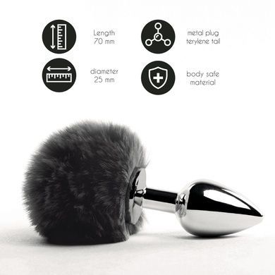 Анальна пробка FeelzToys Bunny Tails Butt Plug Black SO5063 фото